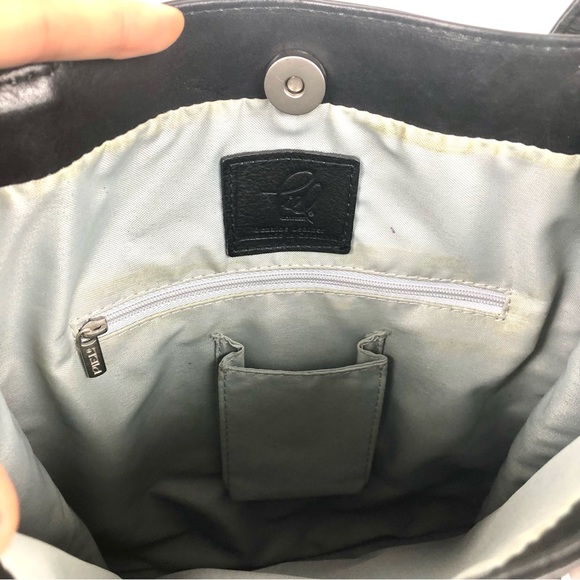 Piel Leather Open Market Bag Black Shoulder Bag 12.5x10.5x2 in. - Picture 6 of 12